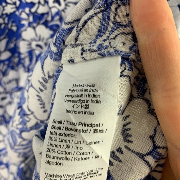 NEW Crewcuts Boys Size 8 Linen Blend Hawaiian Shirt Button Front Blue Floral - Picture 4 of 7